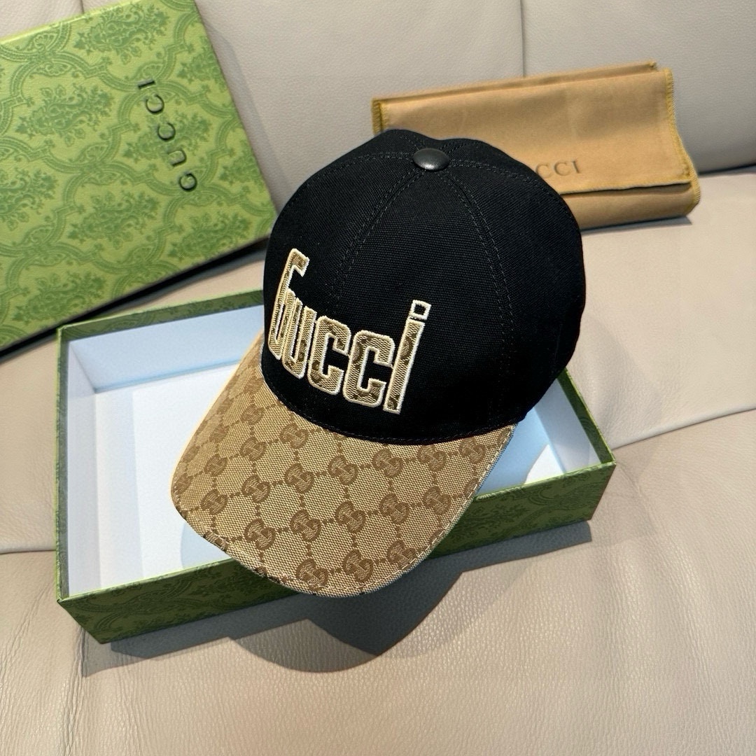 配包装布袋Gucci古奇新款原单棒球帽Gucci大提花专柜1:1开模订制原版帆布面料+头层牛皮轻盈透气！