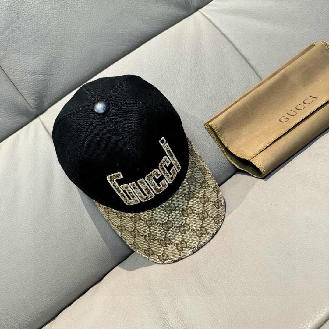 配包装布袋Gucci古奇新款原单棒球帽Gucci大提花专柜1:1开模订制原版帆布面料+头层牛皮轻盈透气！