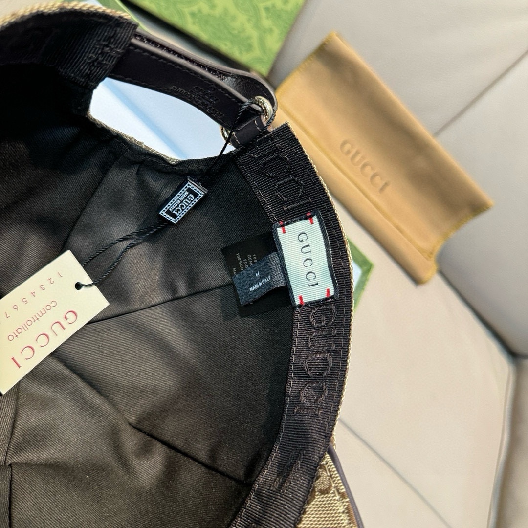 配盒子布袋Gucci古奇原单棒球帽大蜜蜂刺绣1:1开模订制重工刺绣细节可媲美专柜原版帆布料+头层牛皮纯棉