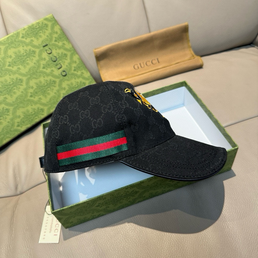 配盒子布袋Gucci古奇原单棒球帽大蜜蜂刺绣1:1开模订制重工刺绣细节可媲美专柜原版帆布料+头层牛皮纯棉