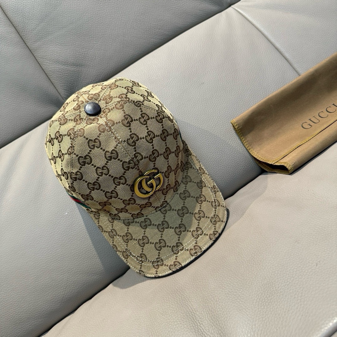 新款到货！配包装布袋Gucci古奇新款原单棒球帽金属双G专柜最新款1:1开模订制正版开模五金原版帆布料+