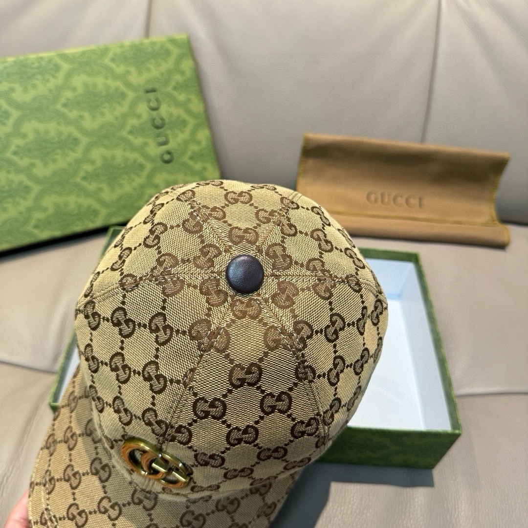 新款到货！配包装布袋Gucci古奇新款原单棒球帽金属双G专柜最新款1:1开模订制正版开模五金原版帆布料+