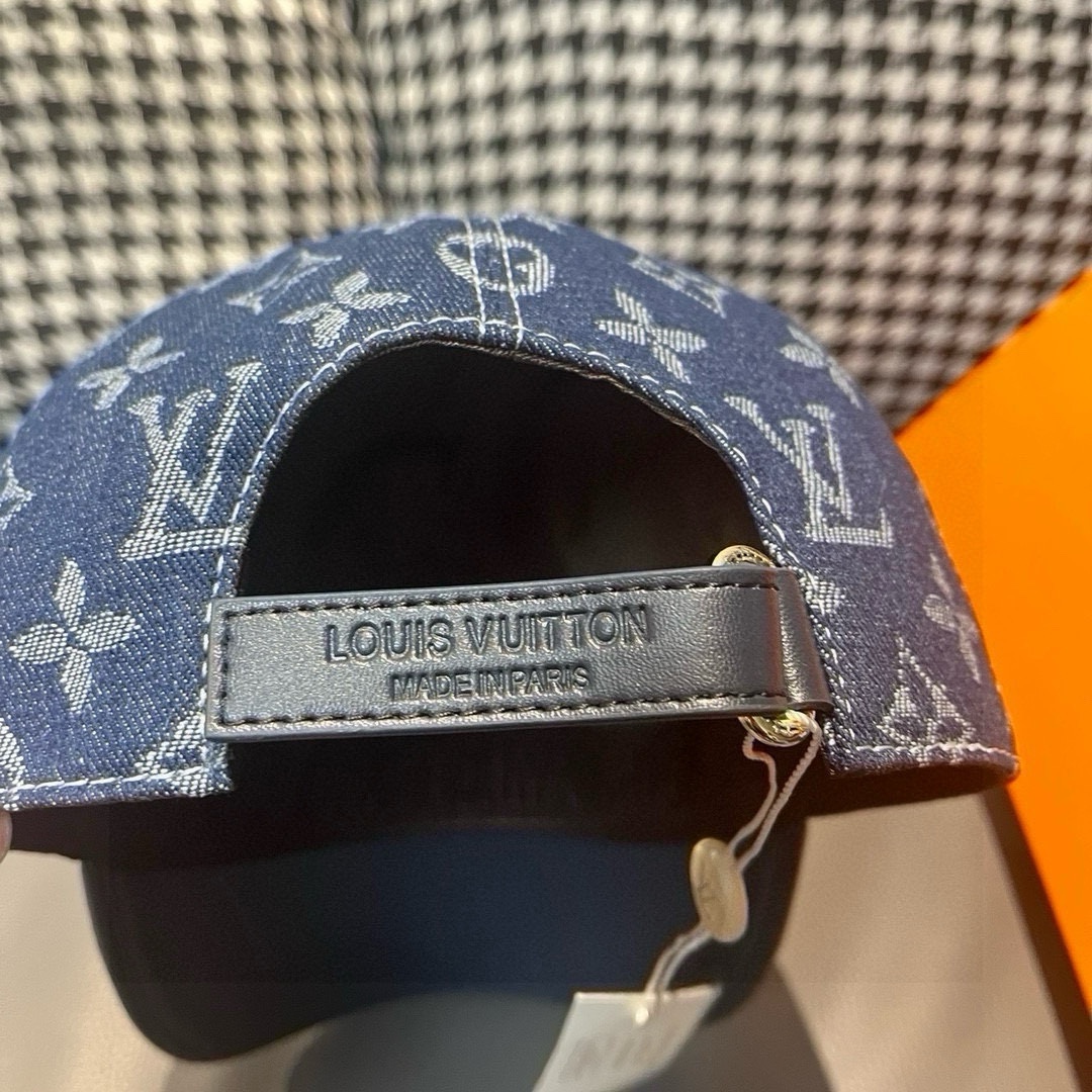 配盒子布袋LV路易威登新款原单棒球帽牛皮压花1:1开模订制原版牛仔布料做工细致完美质量超赞基础头围56贴