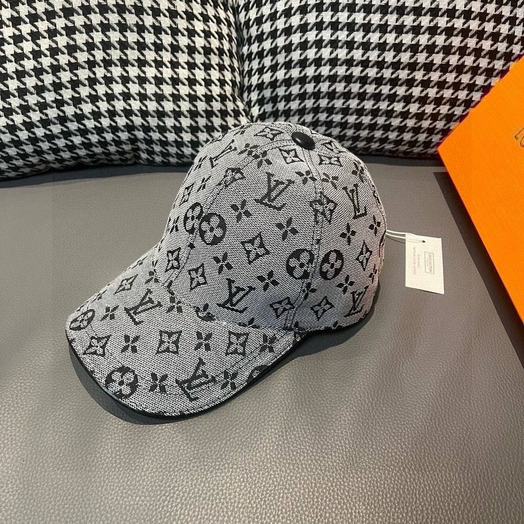 配盒子布袋LV路易威登新款原单棒球帽LV牛仔提花专柜1:1开模订制原版帆布面料+头层牛皮轻盈透气！质量超