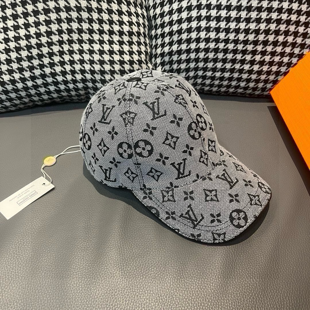 配盒子布袋LV路易威登新款原单棒球帽LV牛仔提花专柜1:1开模订制原版帆布面料+头层牛皮轻盈透气！质量超