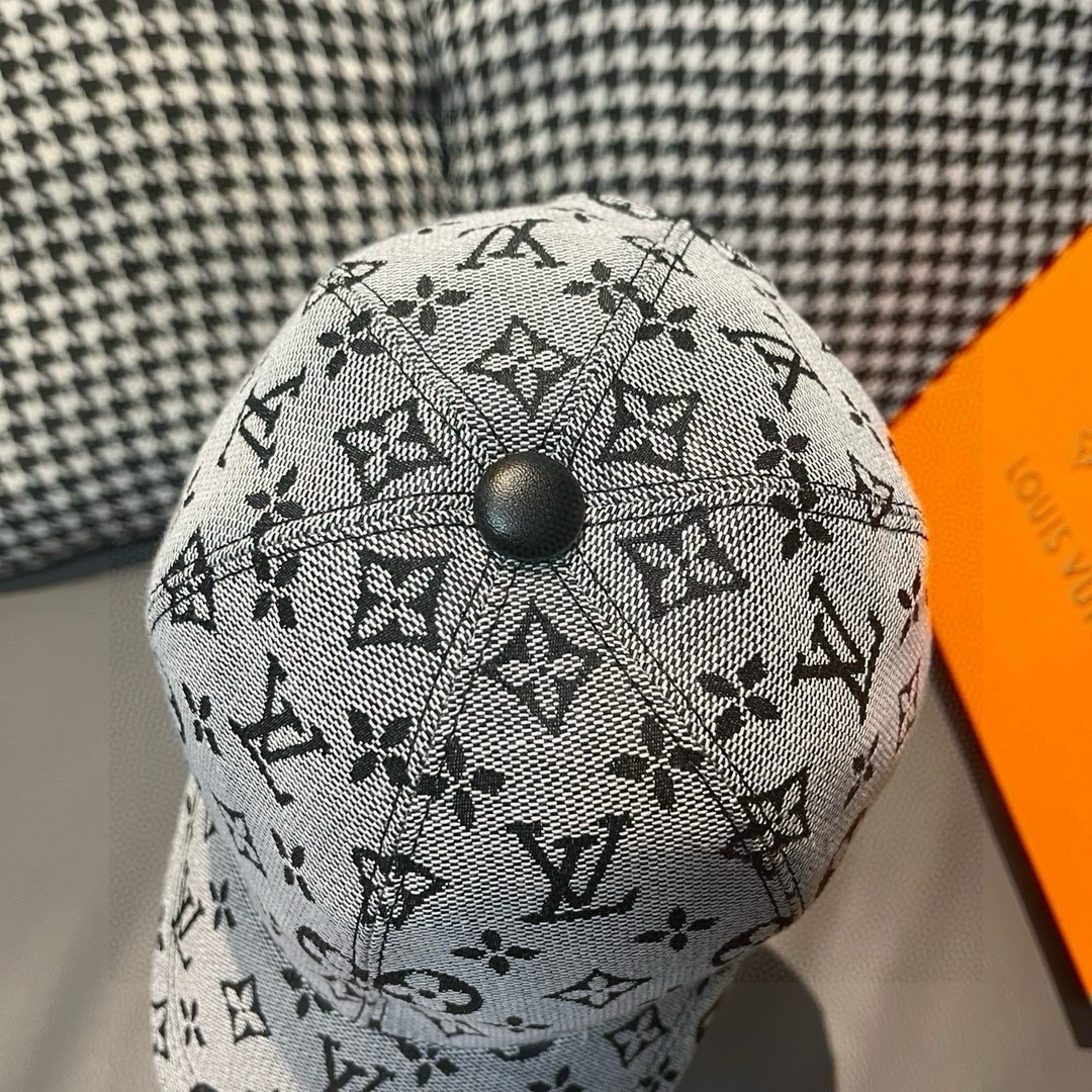 配盒子布袋LV路易威登新款原单棒球帽LV牛仔提花专柜1:1开模订制原版帆布面料+头层牛皮轻盈透气！质量超