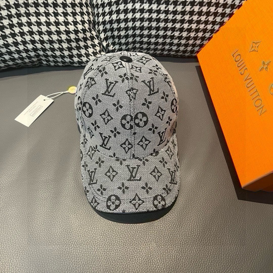 配盒子布袋LV路易威登新款原单棒球帽LV牛仔提花专柜1:1开模订制原版帆布面料+头层牛皮轻盈透气！质量超