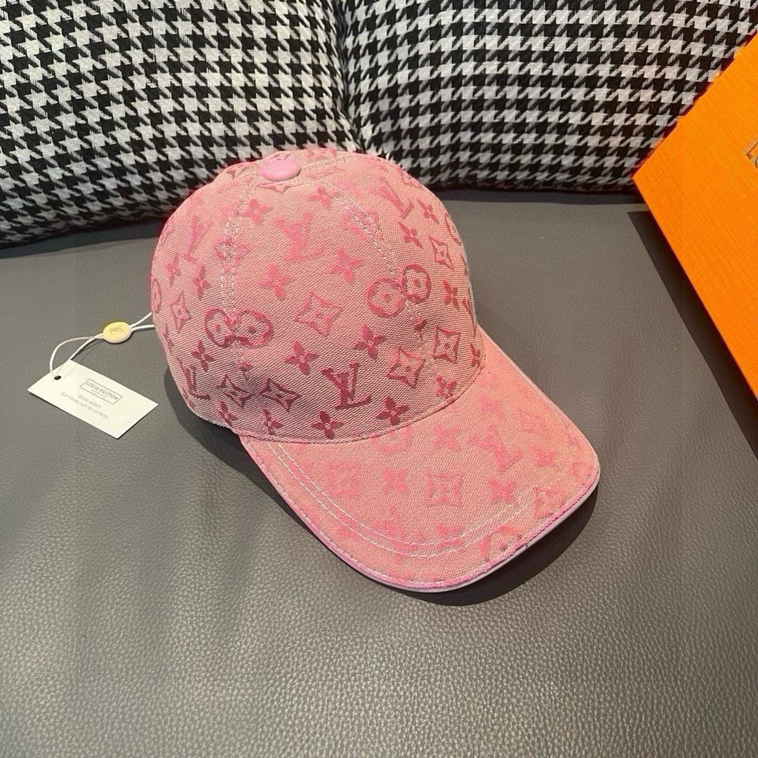 配盒子布袋LV路易威登新款原单棒球帽LV牛仔提花专柜1:1开模订制原版帆布面料+头层牛皮轻盈透气！质量超