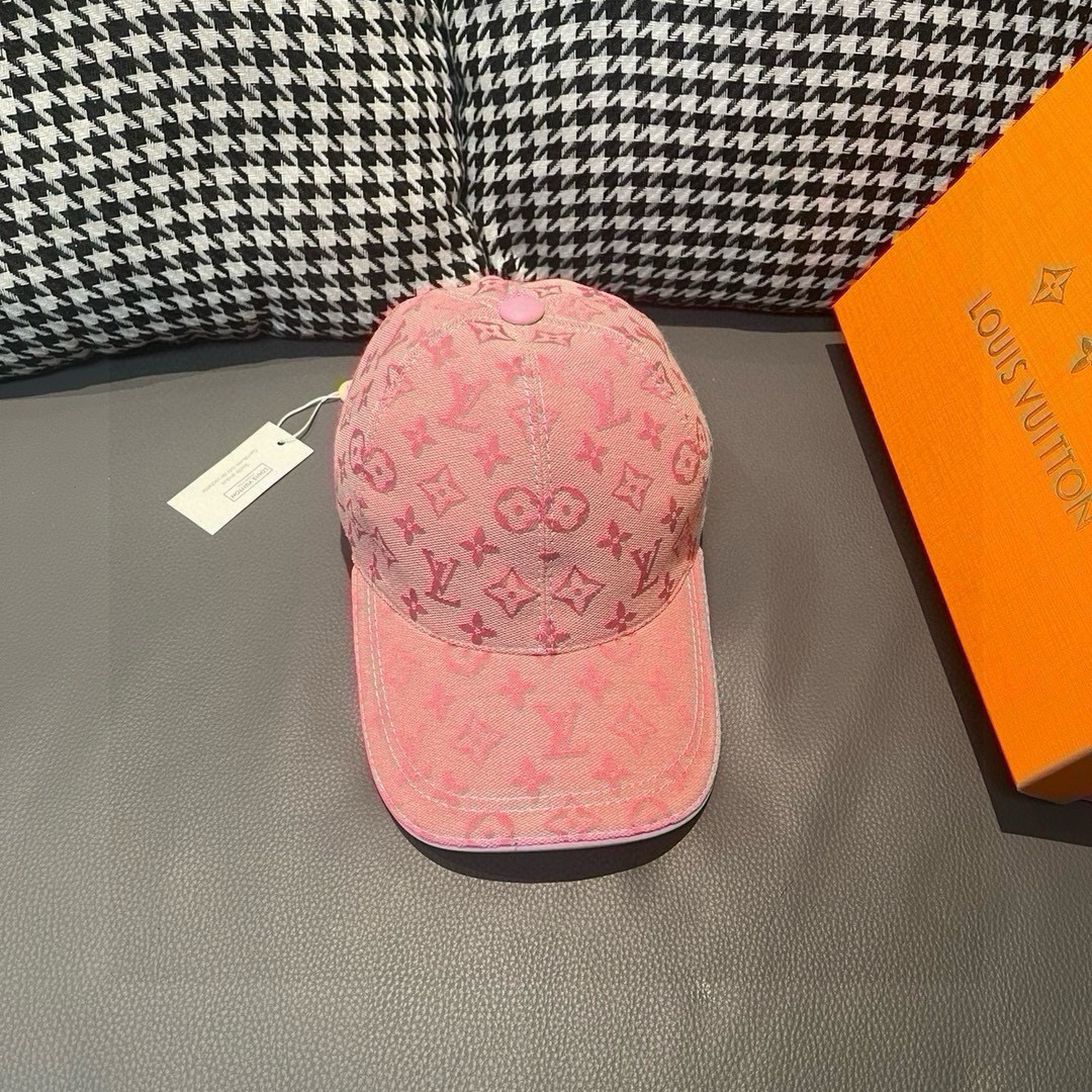 配盒子布袋LV路易威登新款原单棒球帽LV牛仔提花专柜1:1开模订制原版帆布面料+头层牛皮轻盈透气！质量超