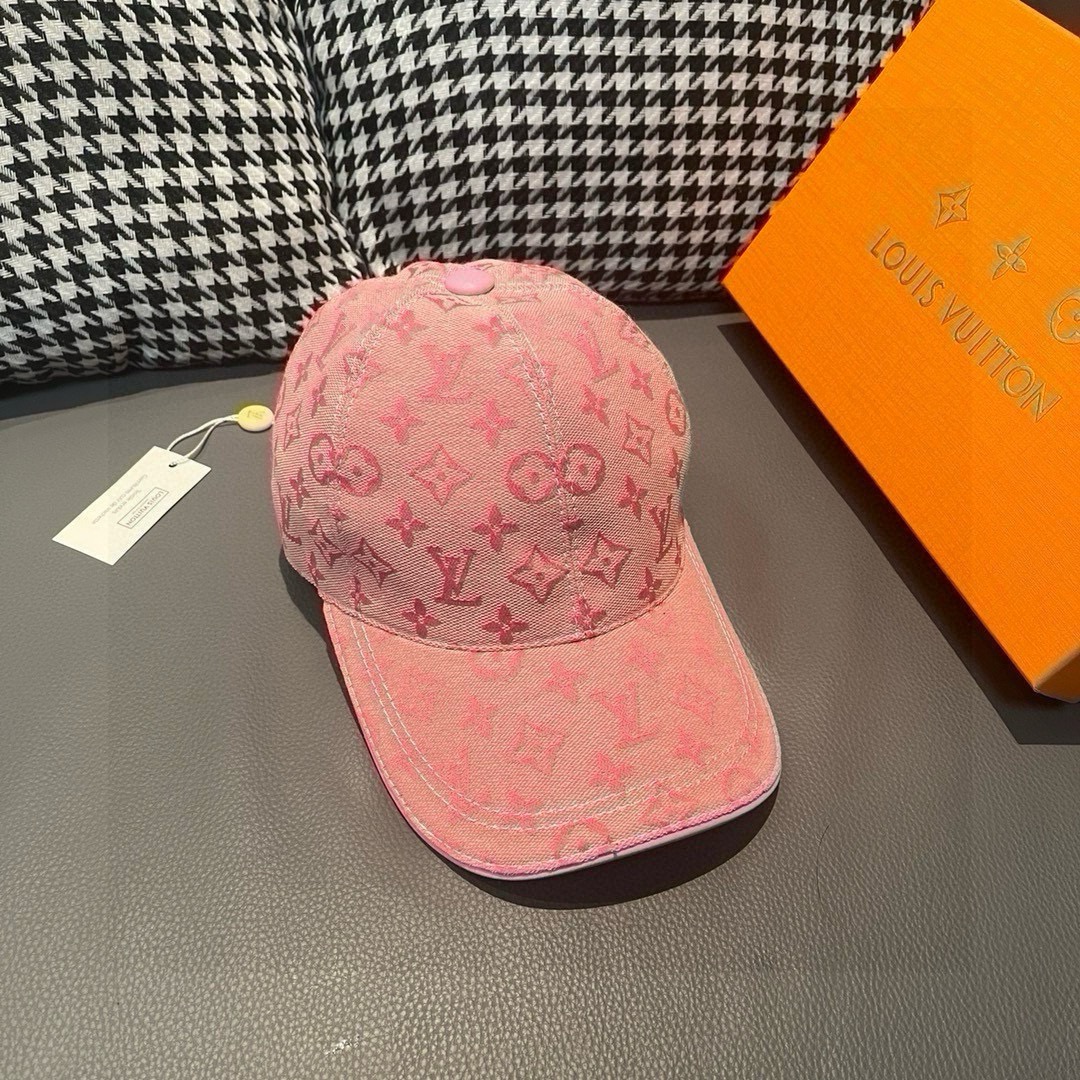 配盒子布袋LV路易威登新款原单棒球帽LV牛仔提花专柜1:1开模订制原版帆布面料+头层牛皮轻盈透气！质量超