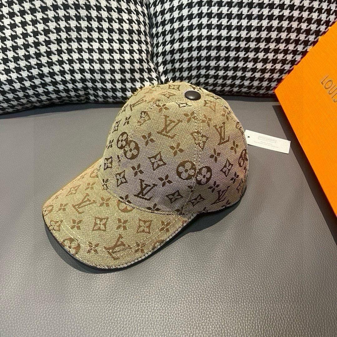 配盒子布袋LV路易威登新款原单棒球帽LV牛仔提花专柜1:1开模订制原版帆布面料+头层牛皮轻盈透气！质量超