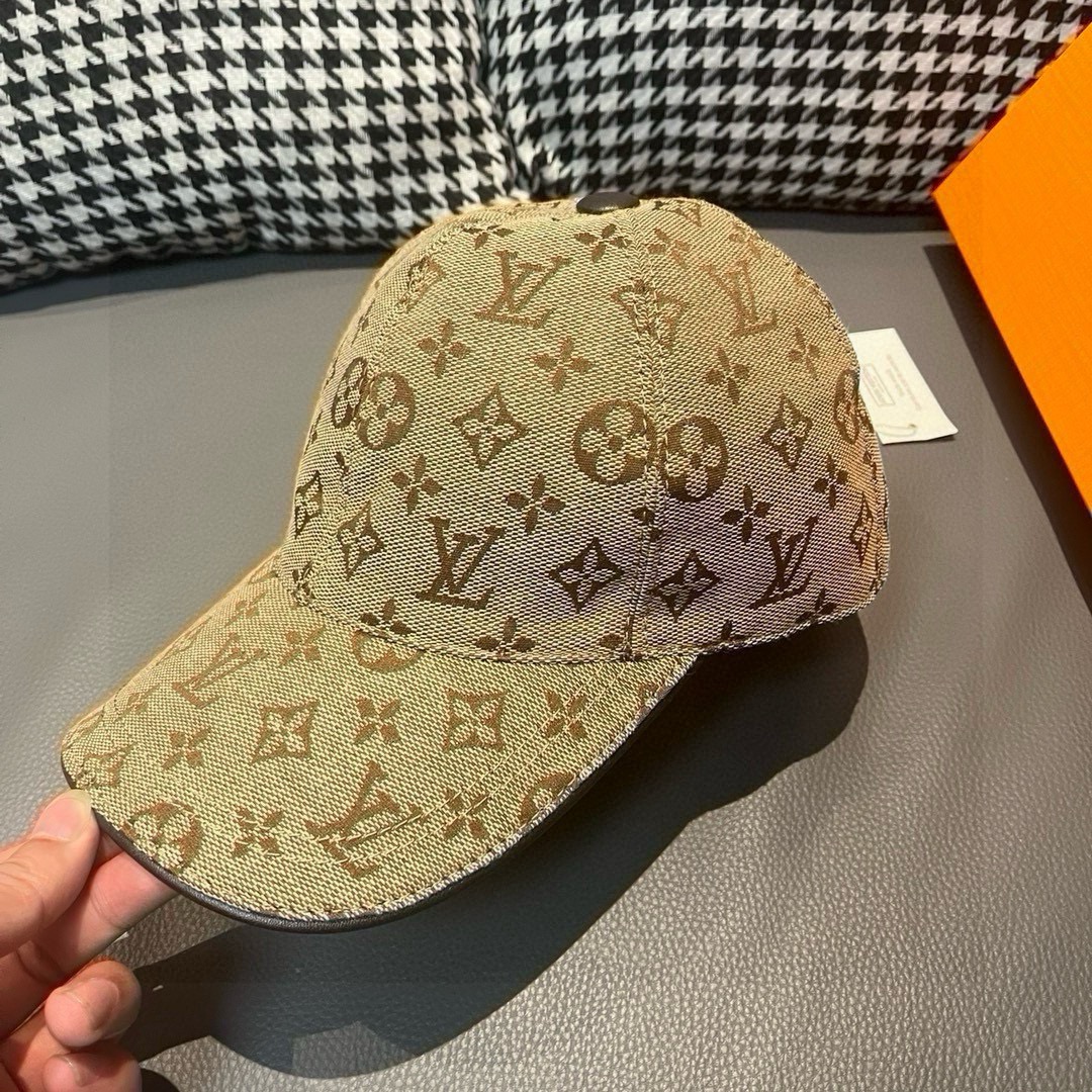 配盒子布袋LV路易威登新款原单棒球帽LV牛仔提花专柜1:1开模订制原版帆布面料+头层牛皮轻盈透气！质量超