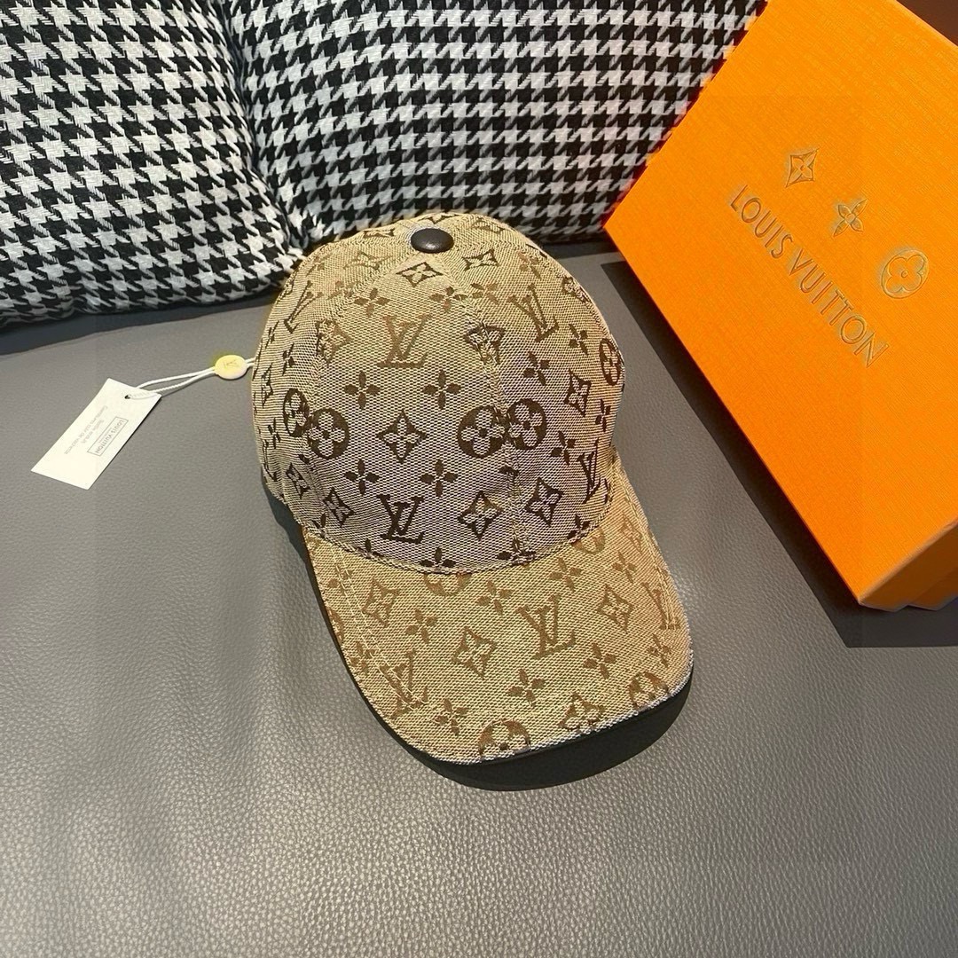 配盒子布袋LV路易威登新款原单棒球帽LV牛仔提花专柜1:1开模订制原版帆布面料+头层牛皮轻盈透气！质量超