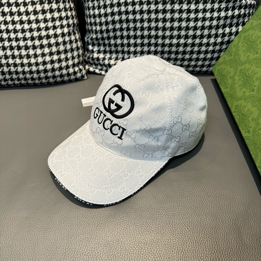 配盒子布袋Gucci古奇新款原单棒球帽GUCCI刺绣1:1开模订制重工刺绣细节可媲美专柜原版帆布料+头层