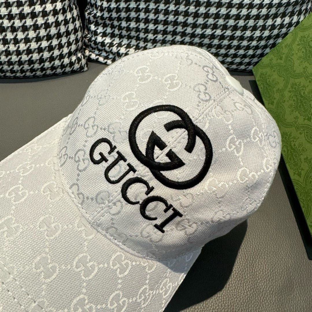 配盒子布袋Gucci古奇新款原单棒球帽GUCCI刺绣1:1开模订制重工刺绣细节可媲美专柜原版帆布料+头层