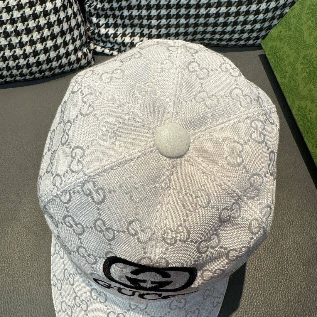 配盒子布袋Gucci古奇新款原单棒球帽GUCCI刺绣1:1开模订制重工刺绣细节可媲美专柜原版帆布料+头层
