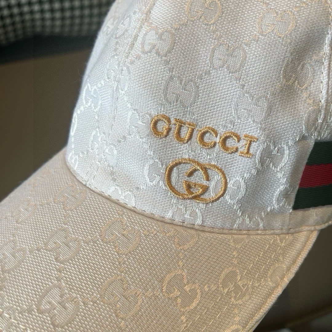 万年经典款出货！配盒子布袋Gucci古奇经典原单棒球帽金丝小刺绣专柜1:1开模订制最高版本原版帆布料+头