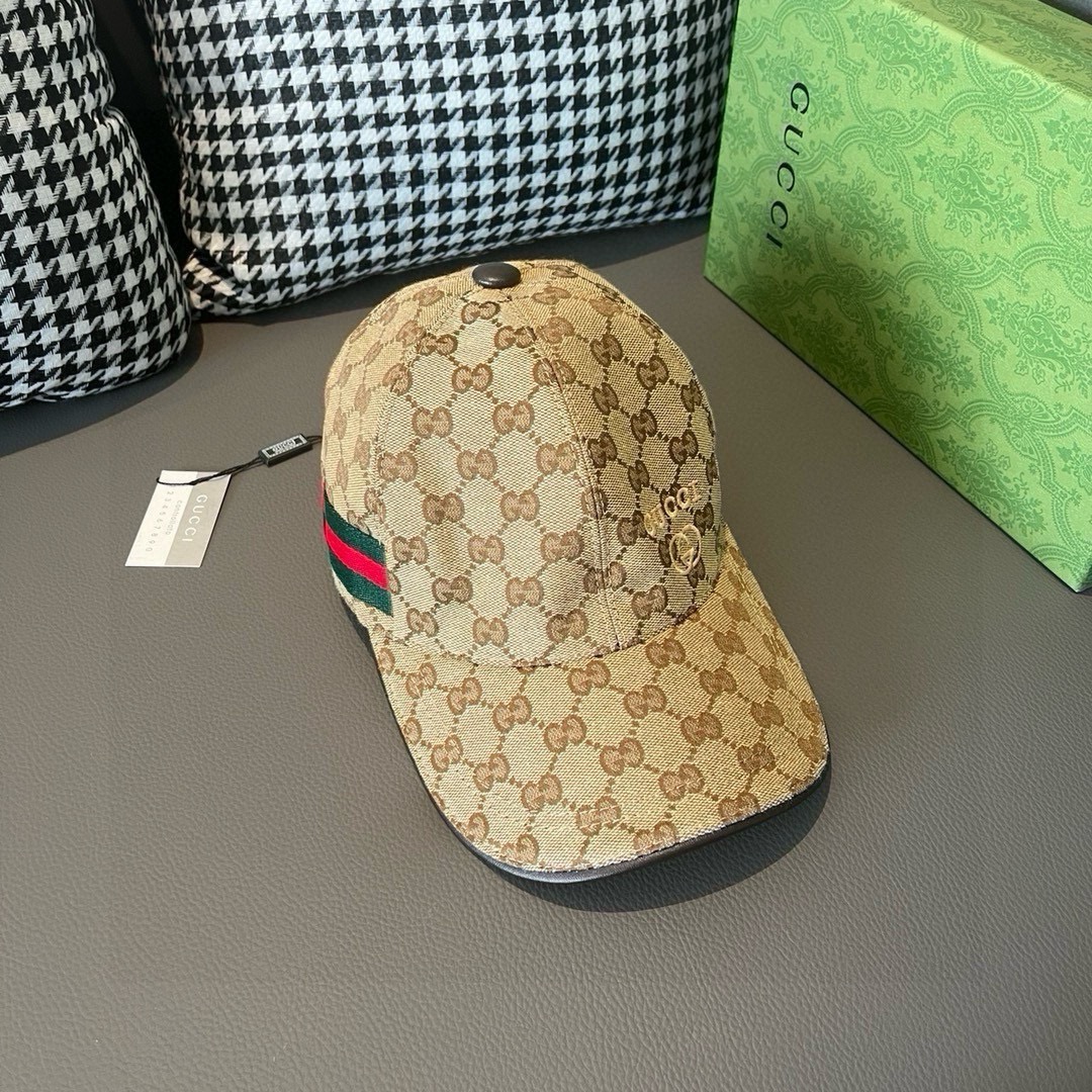 万年经典款出货！配盒子布袋Gucci古奇经典原单棒球帽金丝小刺绣专柜1:1开模订制最高版本原版帆布料+头