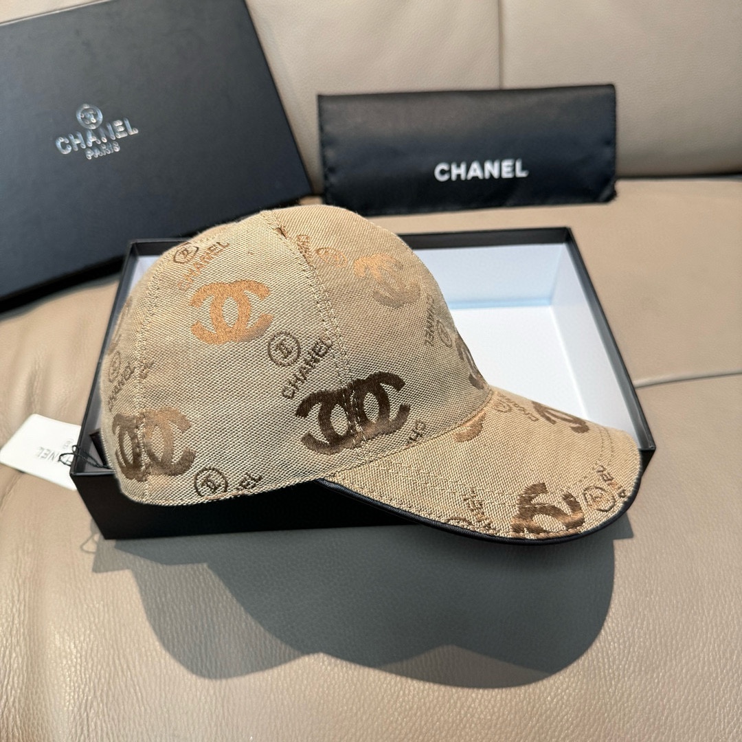 配包装布袋Chanel香奈儿经典原单棒球帽经典双C,专柜1:1开模订制原版帆布料+头层牛皮轻盈透气！质量