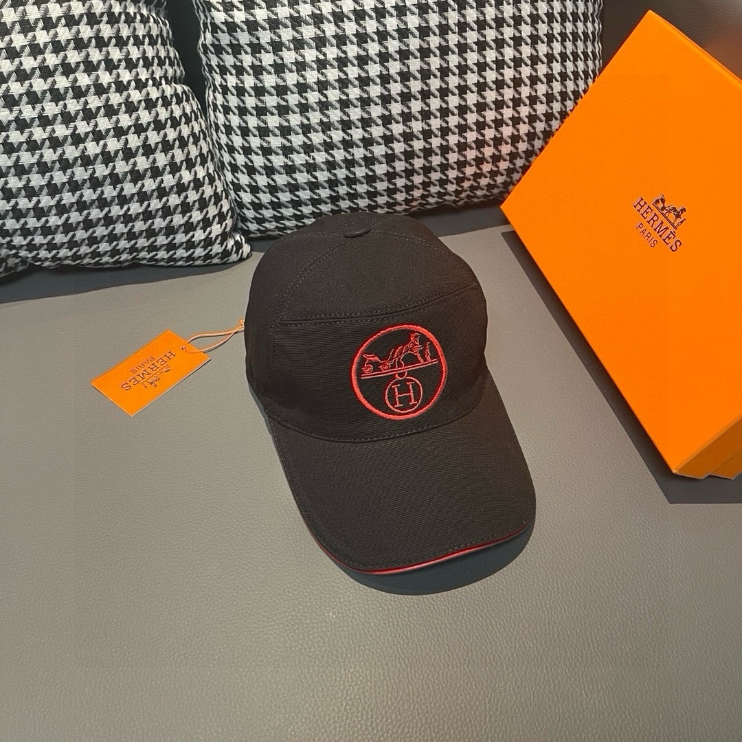 配盒子布袋HERMÈS爱马仕原单棒球帽经典H正品开模订制原版透气帆布面料+头层牛皮原厂精钢调节扣做工细致