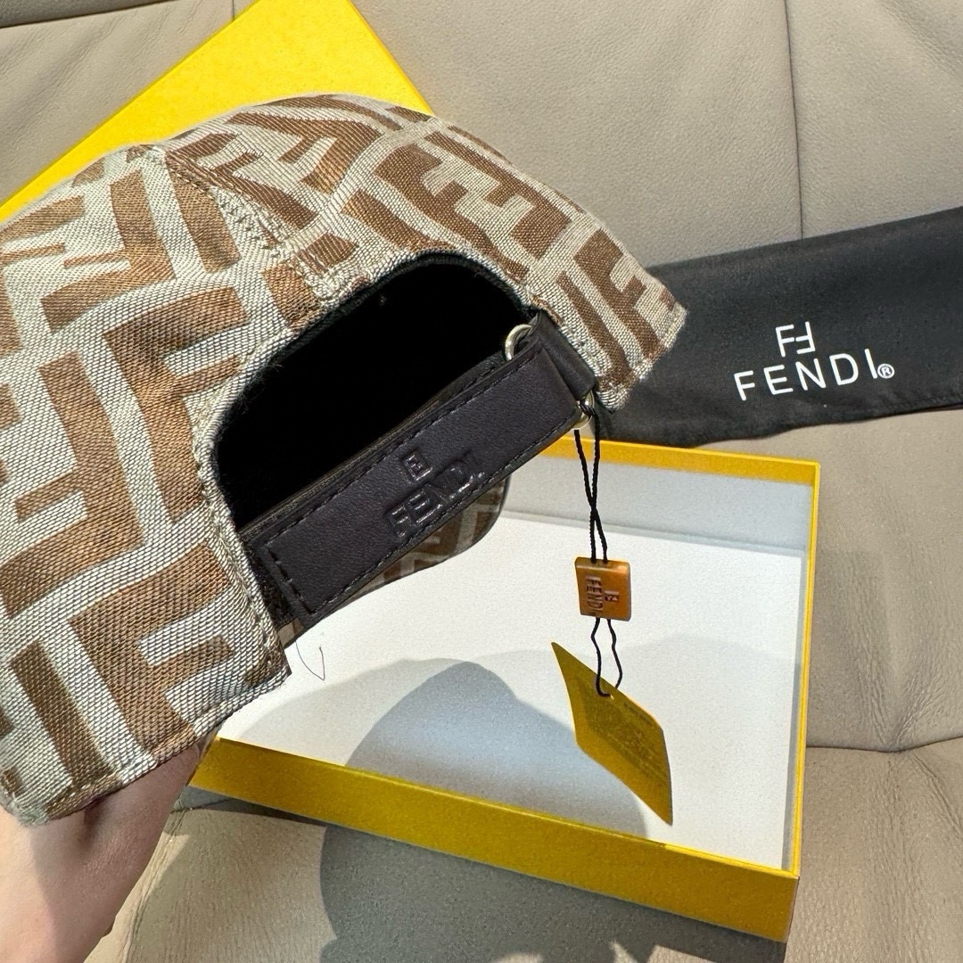新款出货！配盒子布袋Fendi芬迪新款原单棒球帽双F提花专柜常年热卖款口碑极佳1:1开模订制原版提花帆布