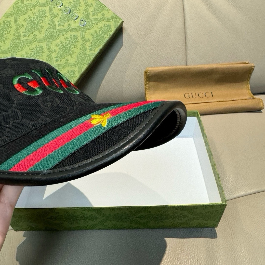 配盒子布袋Gucci古奇新款原单棒球帽1:1开模订制重工刺绣细节可媲美专柜原版帆布料+头层牛皮质量超赞！