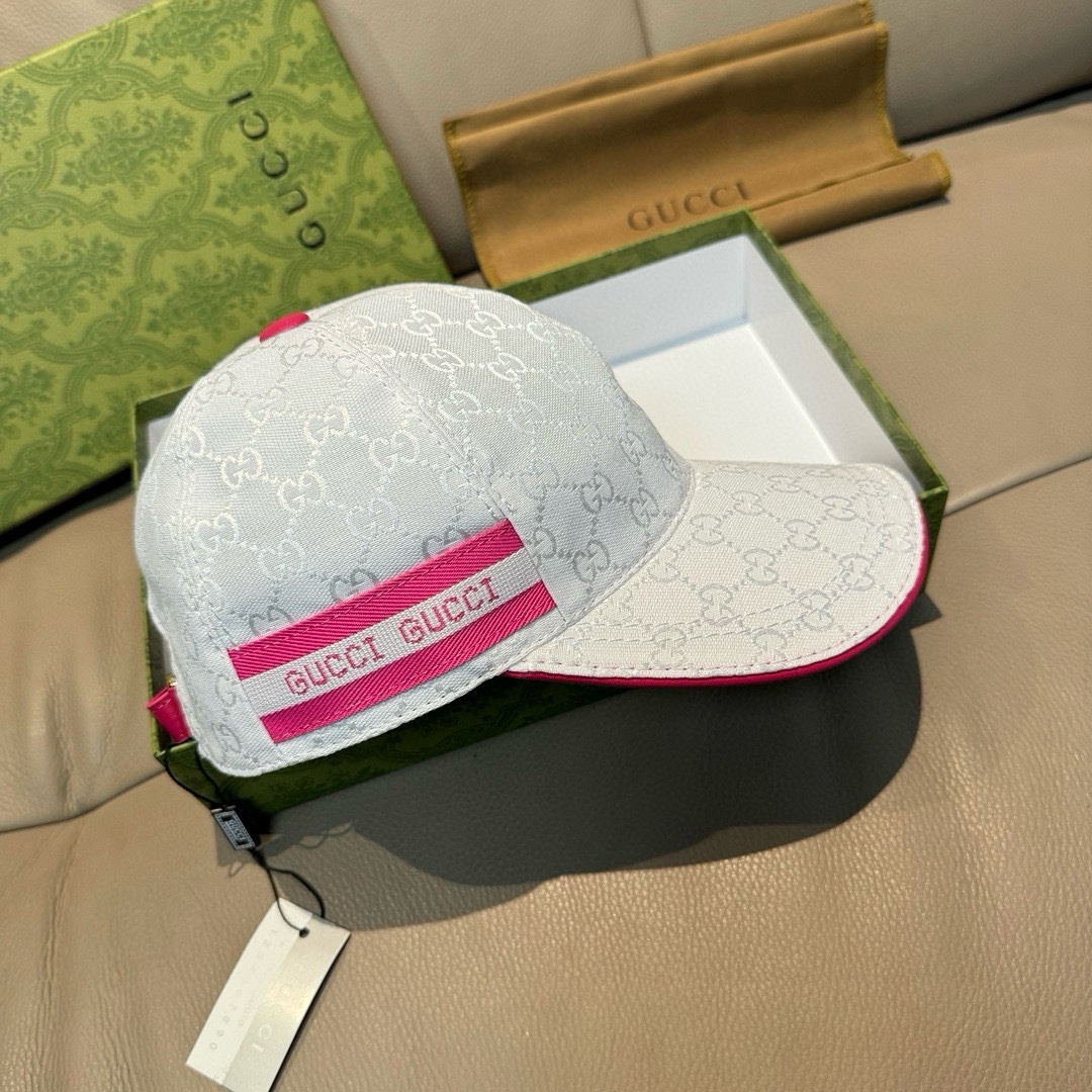 配盒子布袋Gucci古奇春夏新款原单棒球帽logo织带1:1开模订制原版帆布料+头层牛皮代购热门男女可用