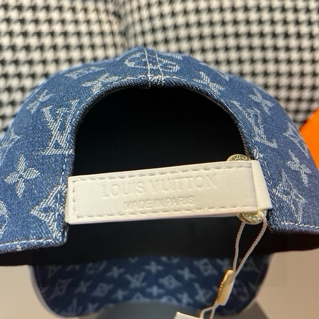 配盒子布袋LV路易威登新款原单棒球帽LV牛仔提花专柜1:1开模订制原版帆布面料+头层牛皮轻盈透气！质量超