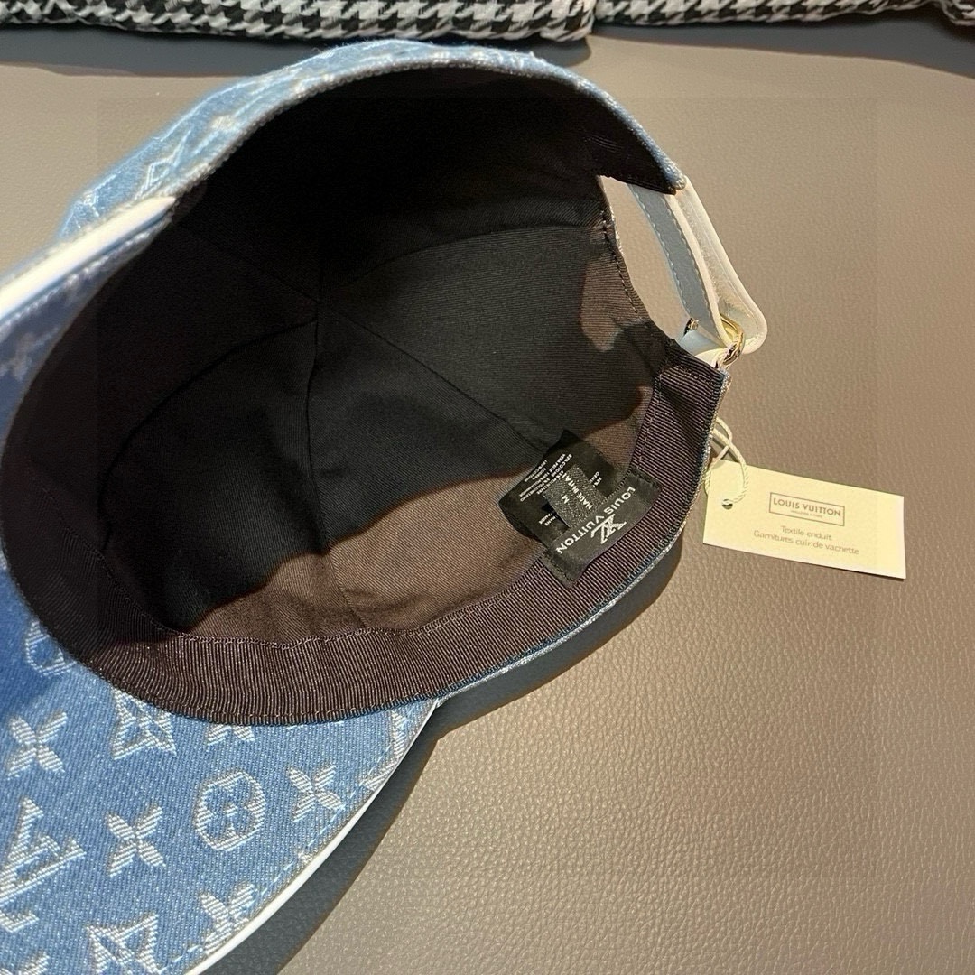配盒子布袋LV路易威登新款原单棒球帽LV牛仔提花专柜1:1开模订制原版帆布面料+头层牛皮轻盈透气！质量超