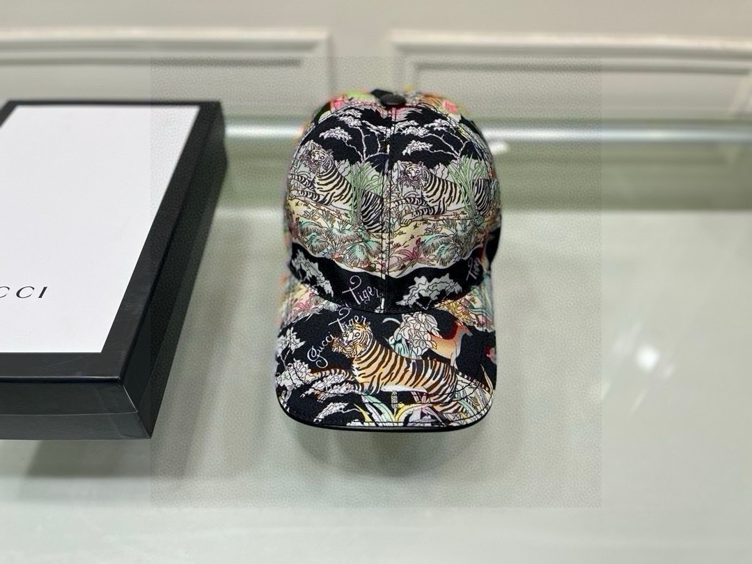 配盒子布袋Gucci古奇新款原单棒球帽丛林猛虎专柜1:1开模订制原版帆布料+头层牛皮纯棉内里轻盈透气！质