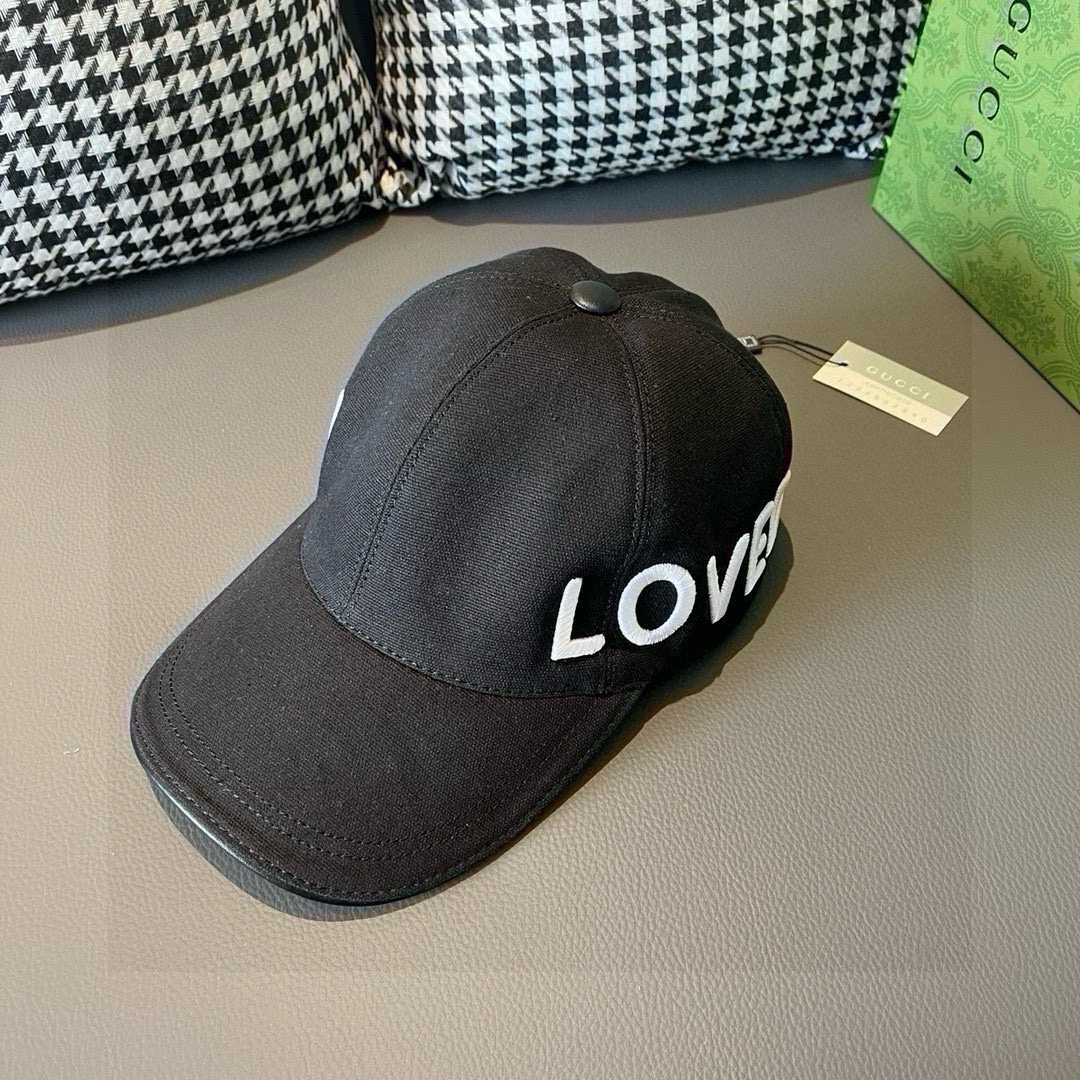 配盒子布袋Gucci古奇新款原单棒球帽Loved系列1:1开模订制重工刺绣细节可媲美专柜原版帆布料+头层