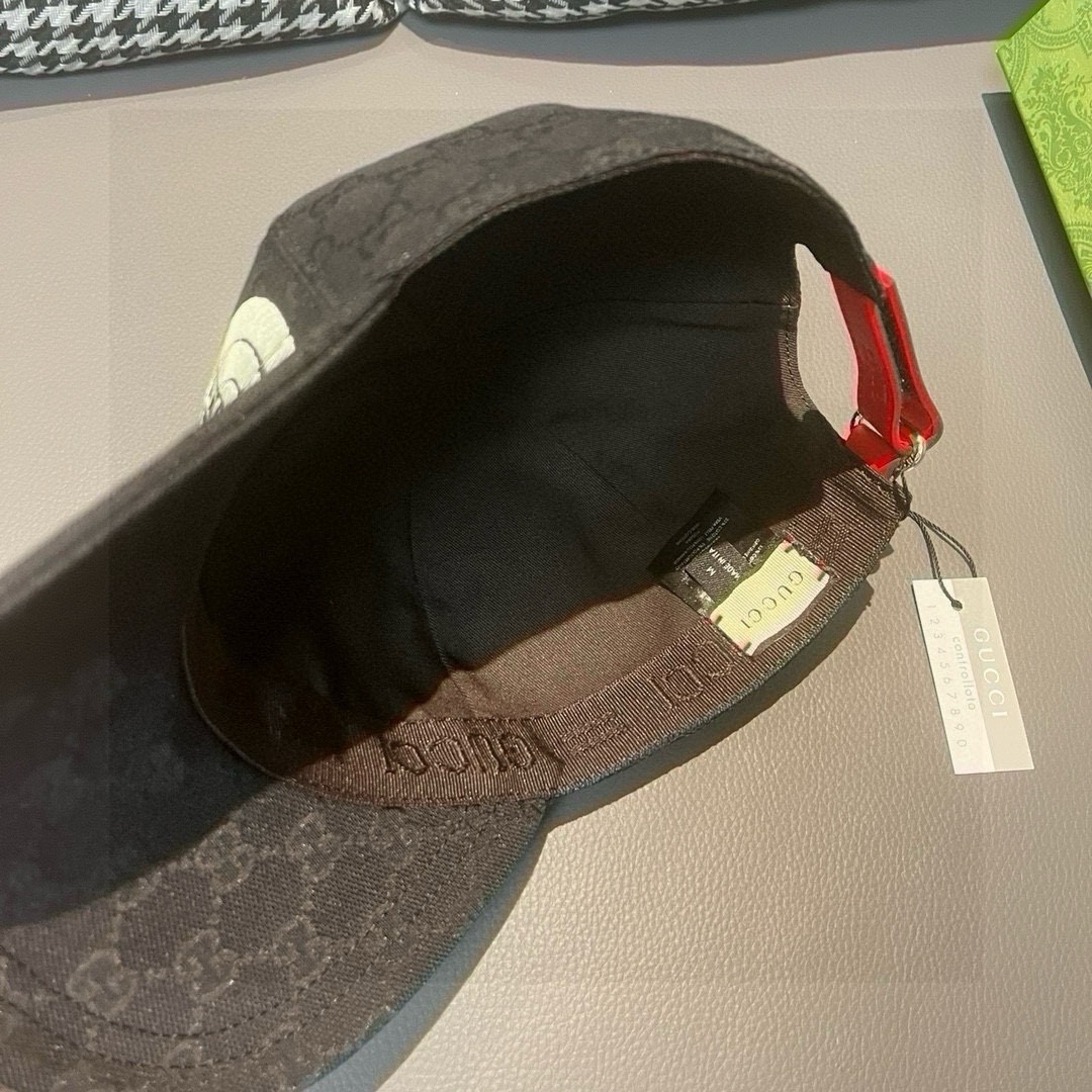 配盒子布袋Gucci古奇新款原单棒球帽北面刺绣！专柜1:1进口帆布+头层牛皮代购热门男女可用百搭款质量超