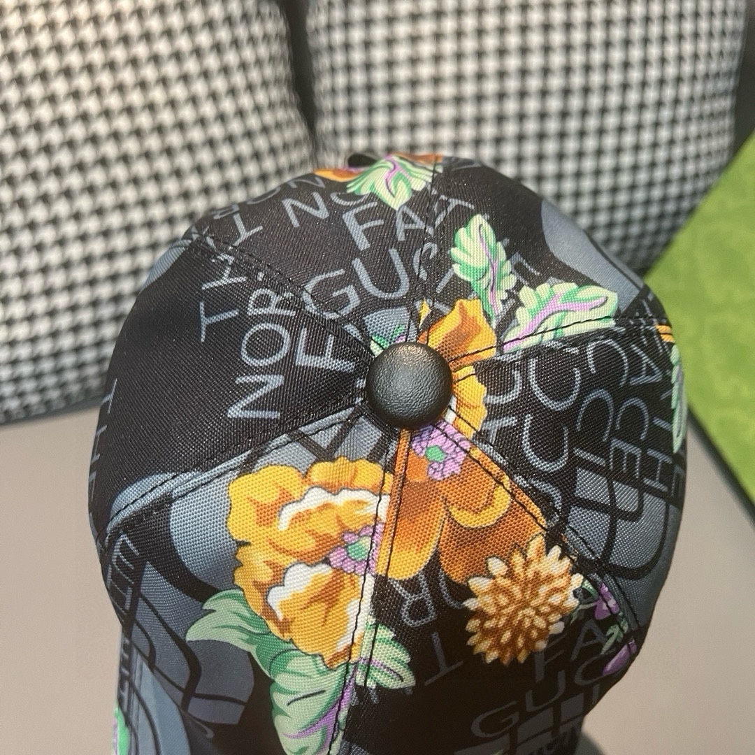 配盒子布袋Gucci古奇新款原单棒球帽Gucci北面印花专柜1:1进口帆布+头层牛皮代购热门男女可用百搭
