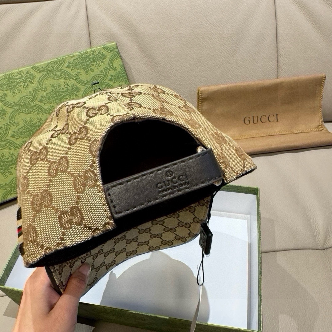 万年经典款新色出货！配盒子布袋Gucci古奇经典原单棒球帽专柜1:1开模订制最高版本原版帆布料+头层牛皮