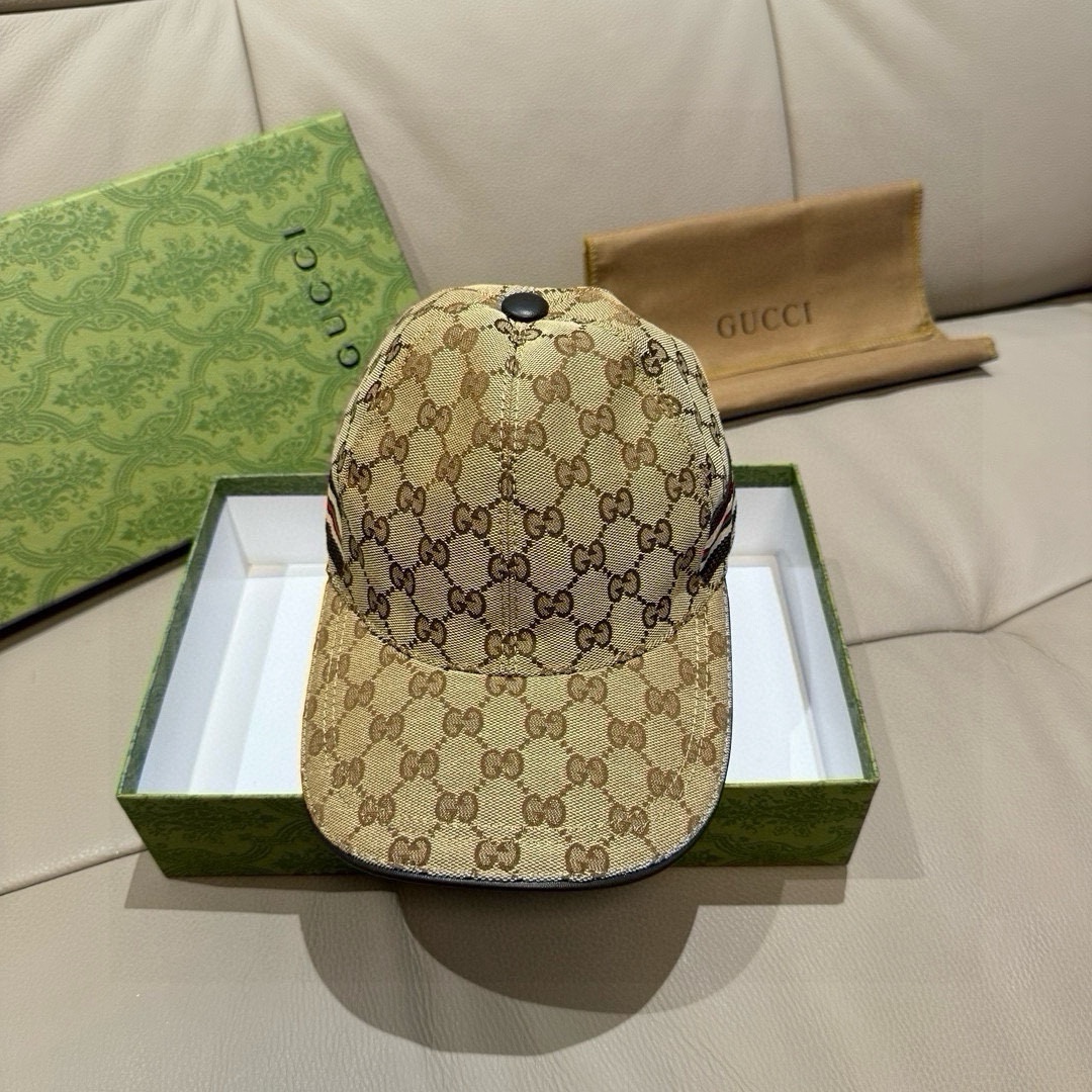 万年经典款新色出货！配盒子布袋Gucci古奇经典原单棒球帽专柜1:1开模订制最高版本原版帆布料+头层牛皮
