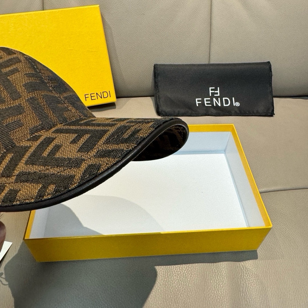 配盒子布袋Fendi芬迪新款原单棒球帽双F提花专柜常年热卖款口碑极佳1:1开模订制原版提花帆布料+头层牛