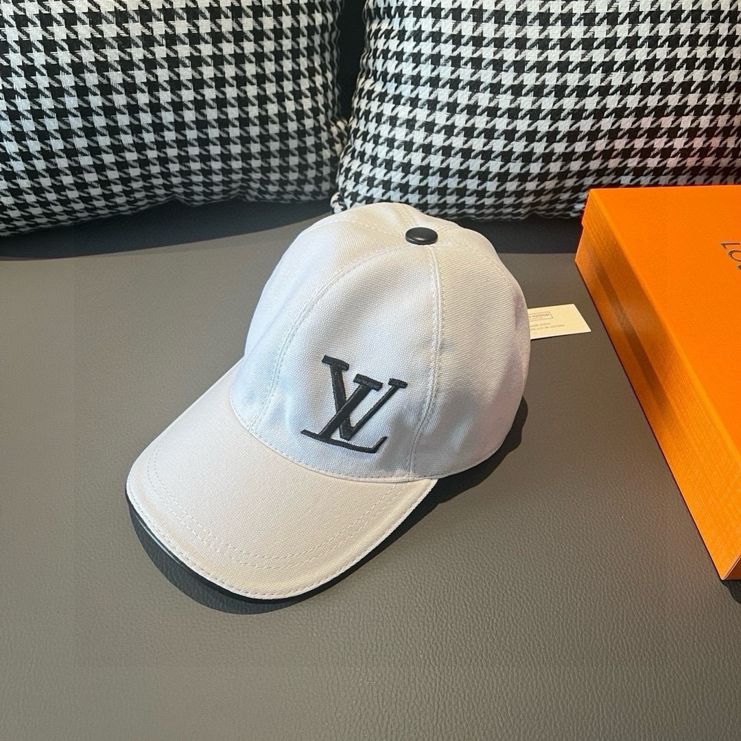 配盒子布袋LV路易威登新款原单棒球帽LV刺绣专柜1:1开模订制原版帆布面料+头层牛皮精细刺绣！质量超赞基