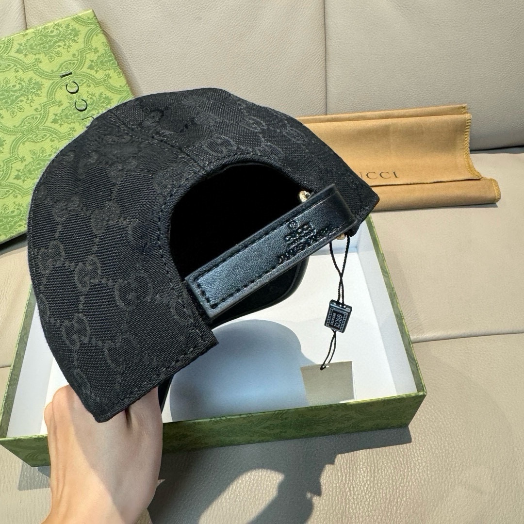 配盒子布袋Gucci古奇新款原单棒球帽虎头织带1:1开模订制重工刺绣细节可媲美专柜原版帆布料+头层牛皮质