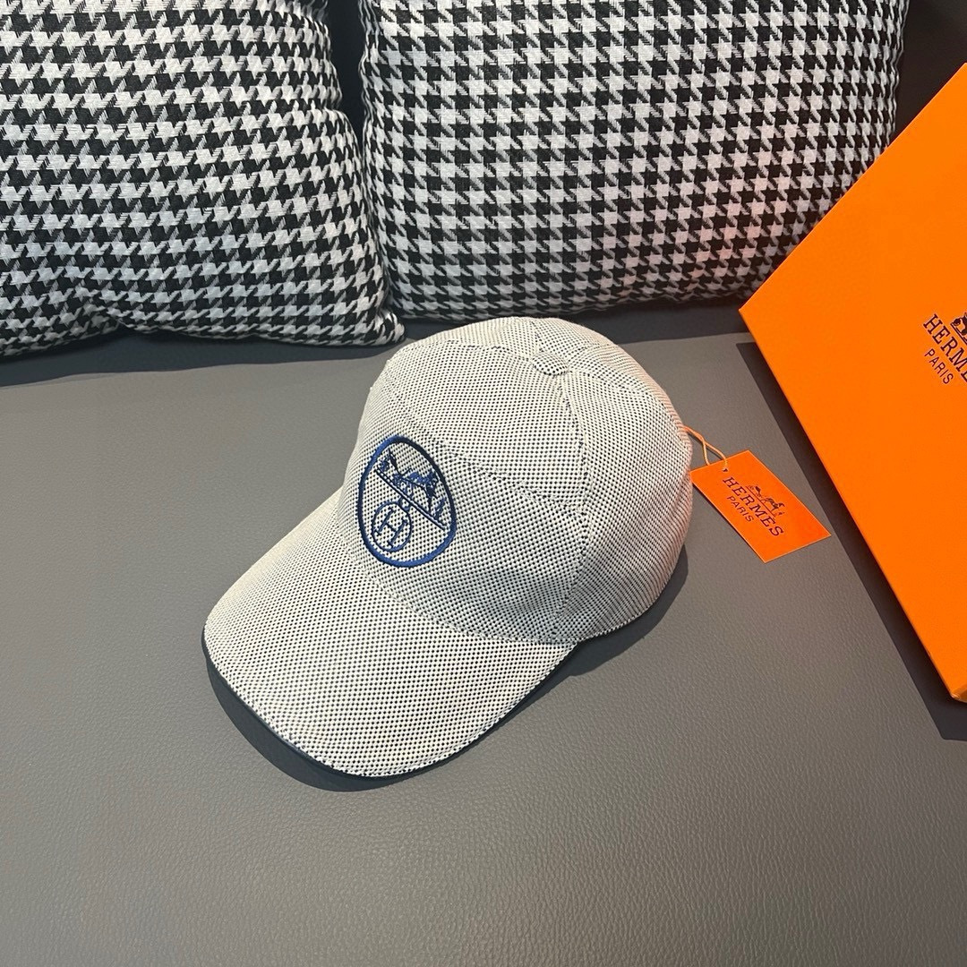Hermès 配盒子布袋 HERMÈS (爱马仕) 棒球帽 H 开模订制 透气帆布面料+头层牛皮