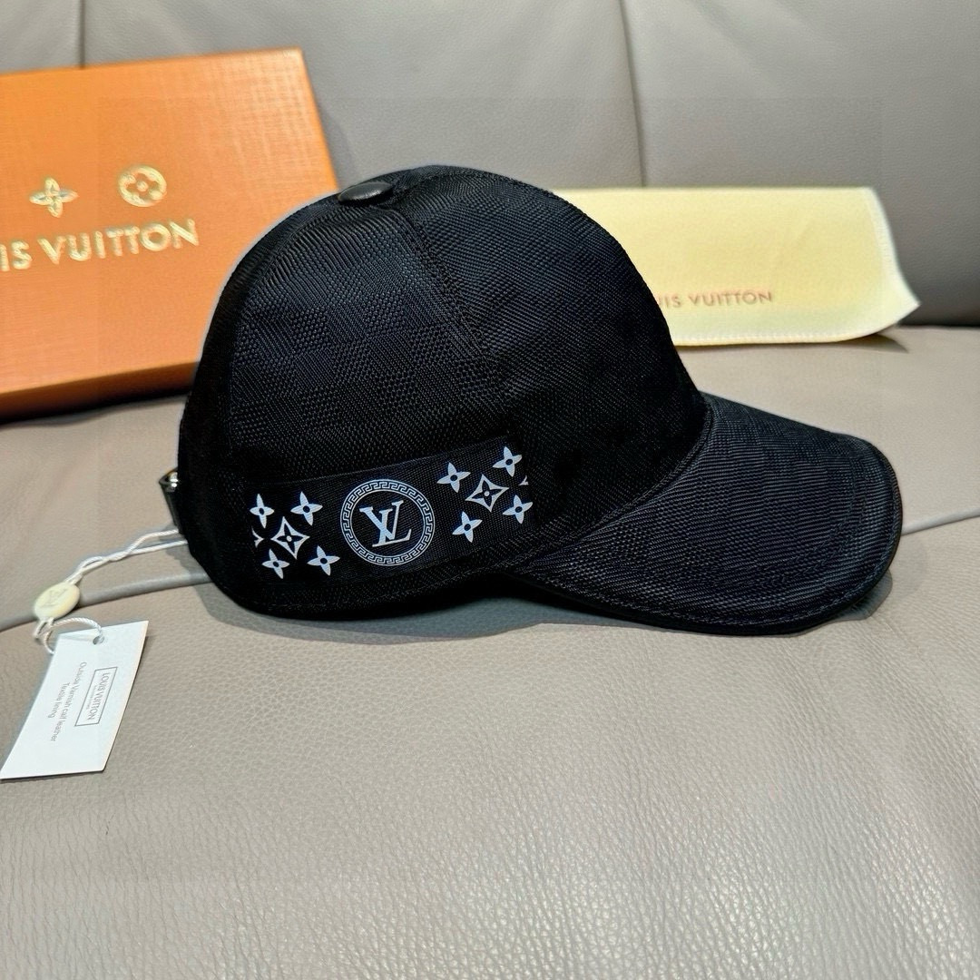 Louis Vuitton 配包装布袋 LV路易威登新款 棒球帽 棋盘格 1:1开模订制 布料+头层牛皮