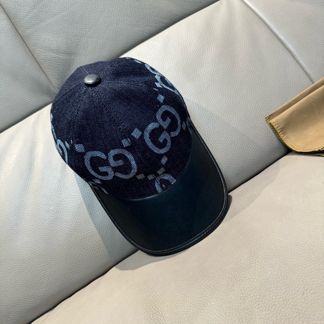 Gucci 配盒子布袋 Gucci(古奇)新款 棒球帽 大双G拼皮 款 1:1开模订制
