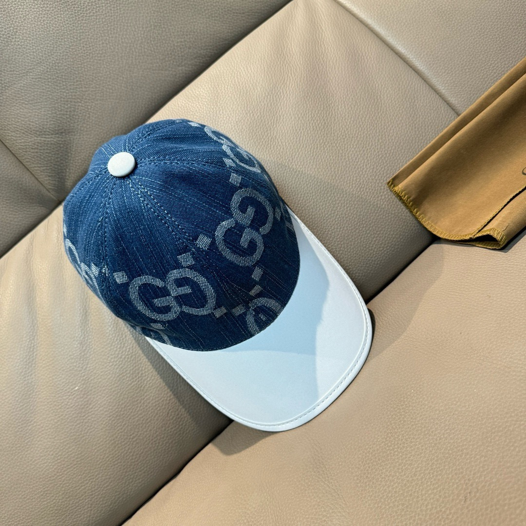 Gucci 配盒子布袋 Gucci(古奇)新款 棒球帽 大双G拼皮 款 1:1开模订制