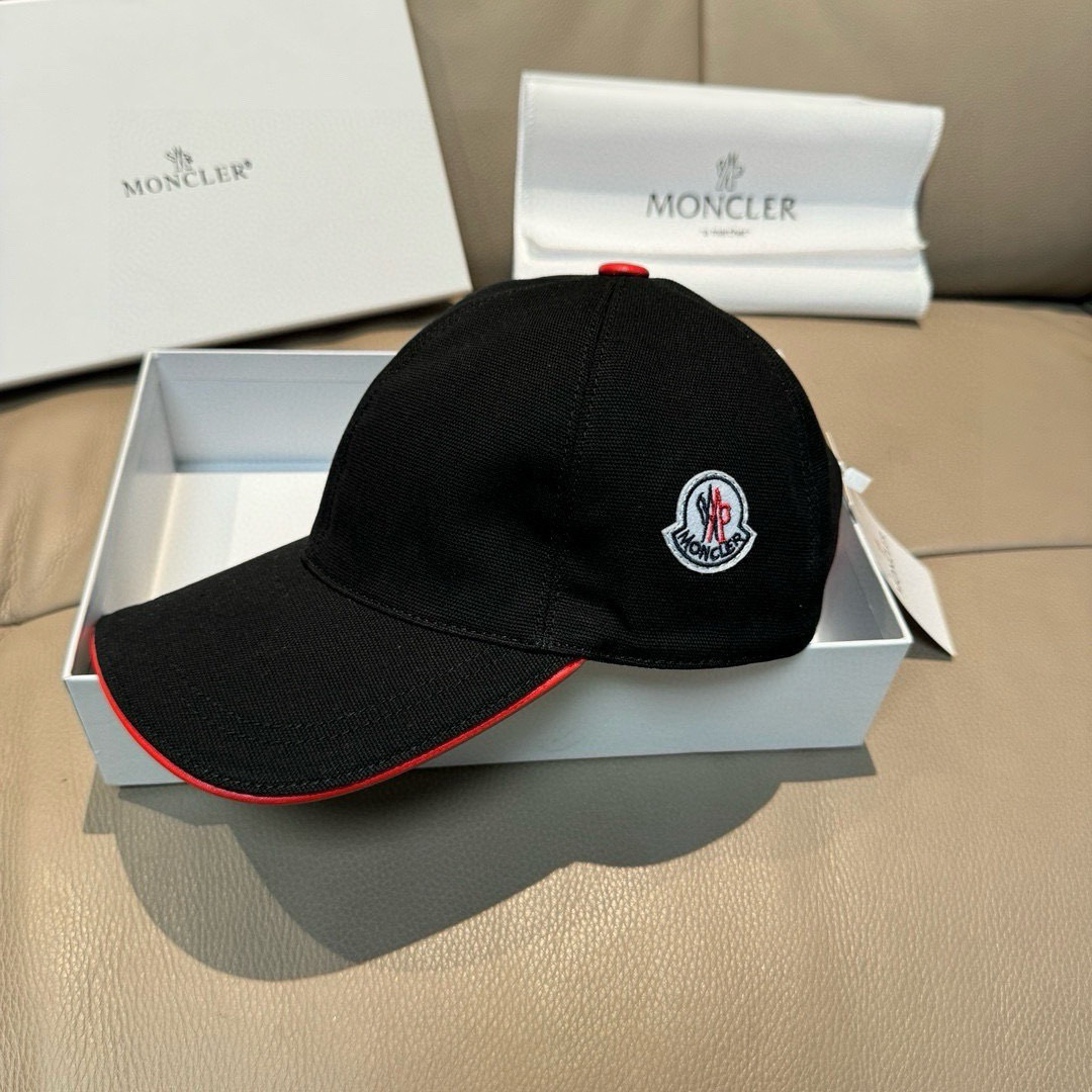 Moncler 配包装布袋 Moncler蒙口 棒球帽 流行款 1:1开模订制 帆布料+头层牛皮