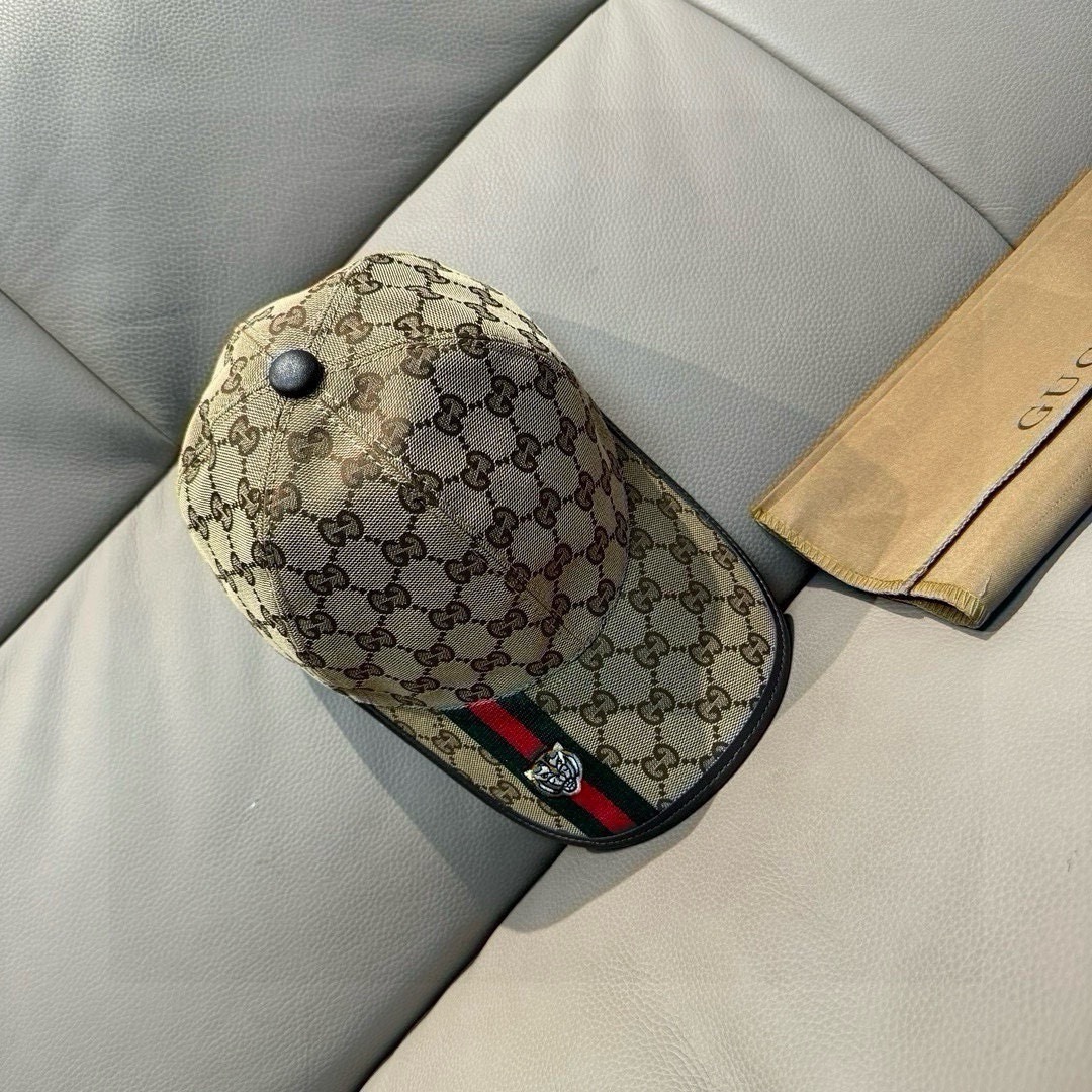 Gucci 配盒子布袋 Gucci(古奇)新款 棒球帽 虎头织带 1:1开模订制 重工刺绣