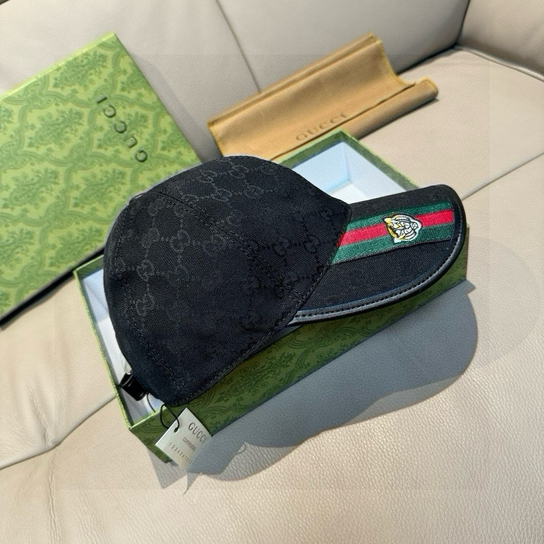 Gucci 配盒子布袋 Gucci(古奇)新款 棒球帽 虎头织带 1:1开模订制 重工刺绣