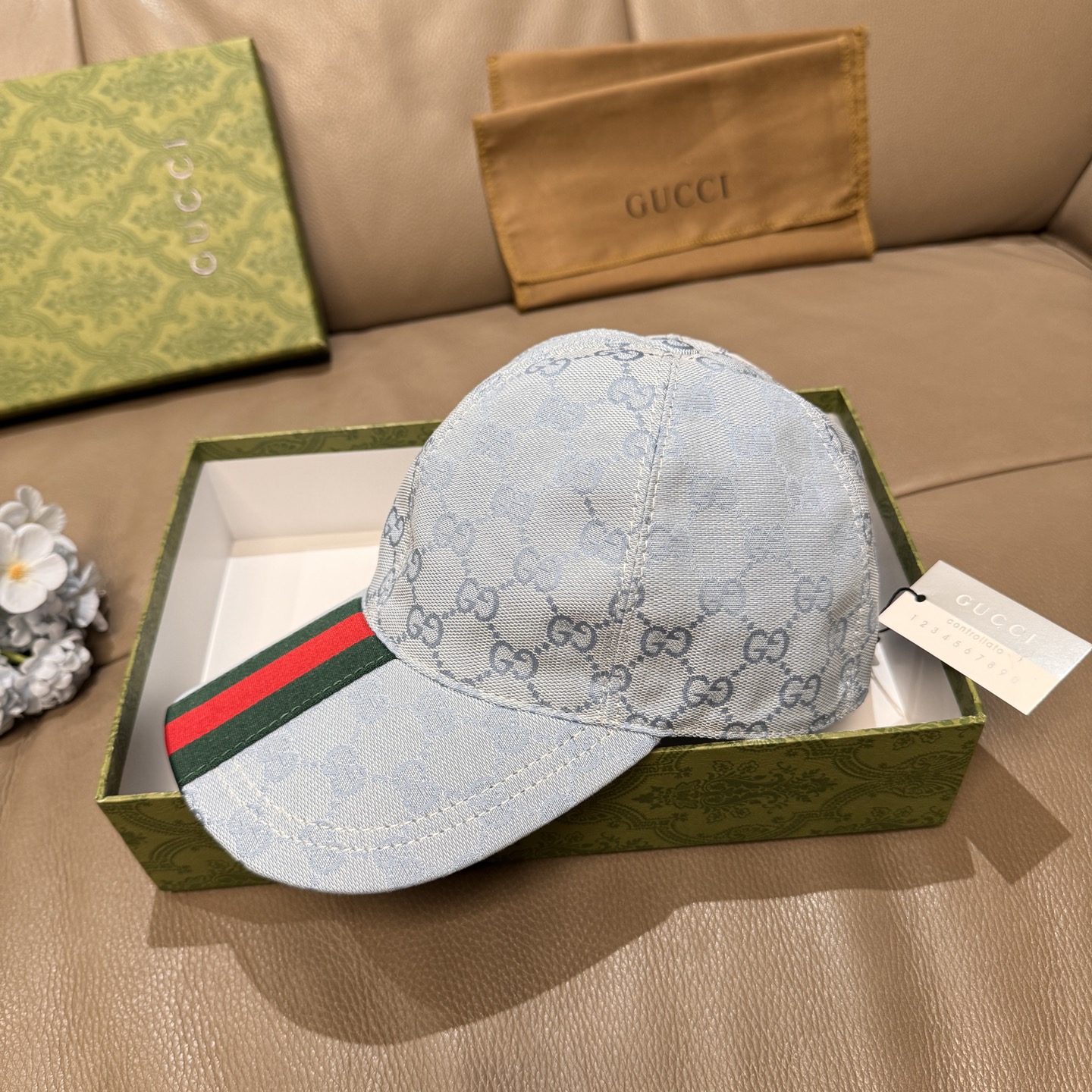 Gucci 配盒子布袋 Gucci(古奇)最新 棒球帽 宽版织带 1:1开模订制 帆布料+头层牛皮