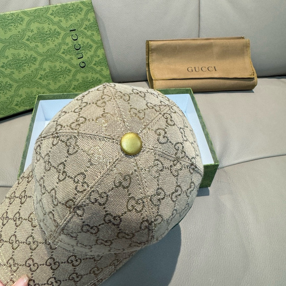 Gucci 配盒子布袋 Gucci(古奇) 棒球帽 金丝logo 1:1开模订制
