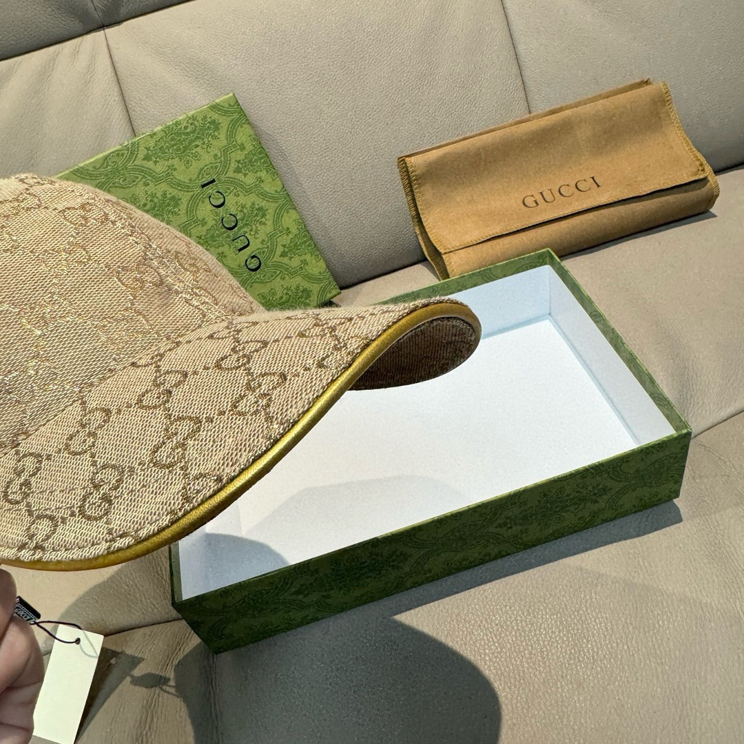 Gucci 配盒子布袋 Gucci(古奇) 棒球帽 金丝logo 1:1开模订制