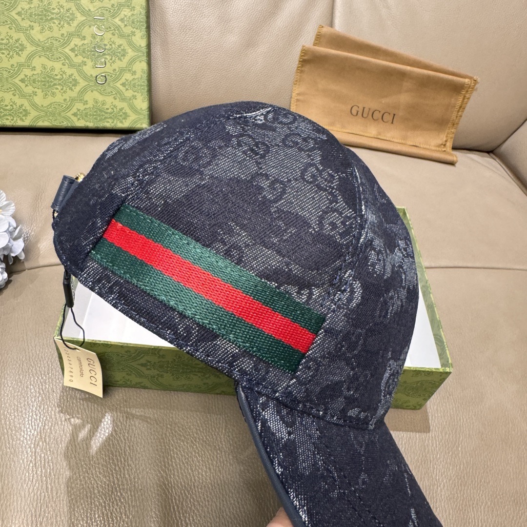 Gucci 配包装布袋 Gucci(古奇)新款 棒球帽 GG丹宁棒球帽 最新款 1:1开模订制