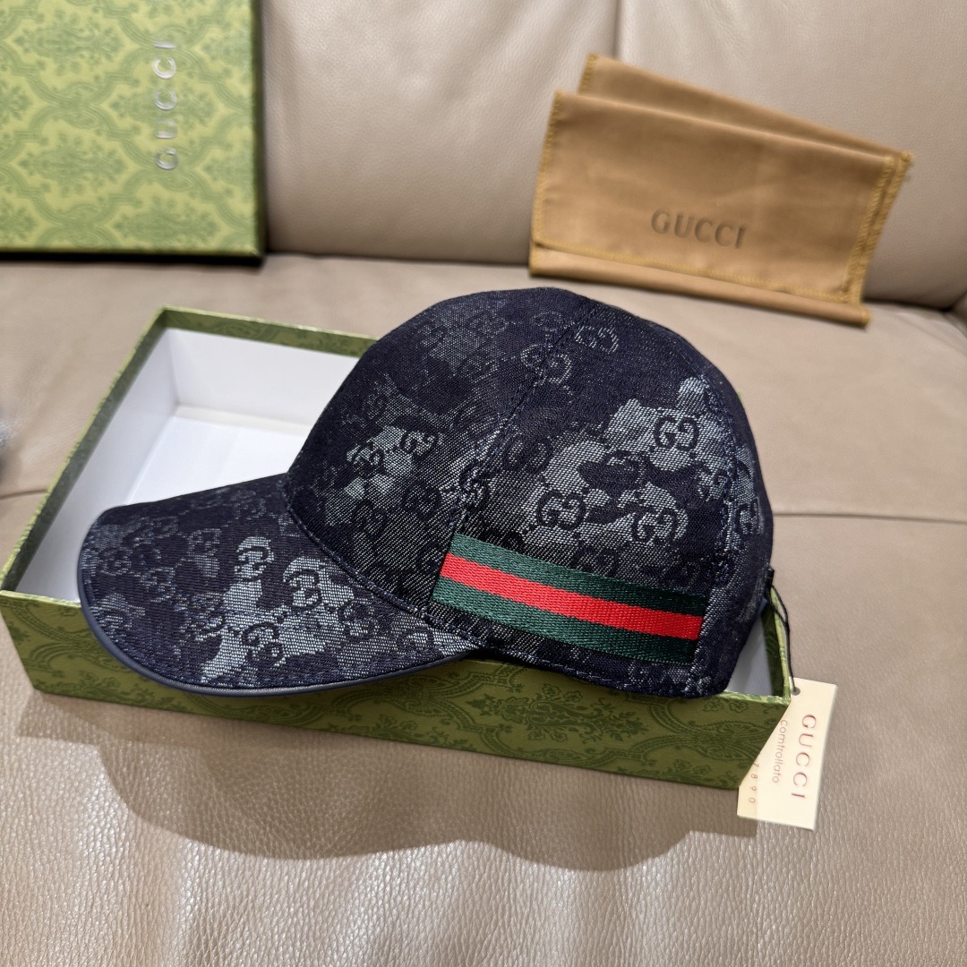 Gucci 配包装布袋 Gucci(古奇)新款 棒球帽 GG丹宁棒球帽 最新款 1:1开模订制
